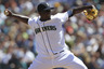 SEATTLE - Starting pitcher Michael Pineda #36 of the Seattle Mariners pitches against the Tampa Bay Rays at Safeco Field in Seattle, Washington. Pineda took a no-hitter into the sixth inning, as the Mariners defeated the Rays 3-2. (Photo by Otto Greule Jr/Getty Images)