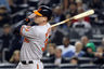 May 2, 2012; Bronx, NY, USA; Baltimore Orioles catcher Matt Wieters (32) hits a home run to right during the fourth inning against the New York Yankees at Yankee Stadium.  Baltimore won 5-0.  Mandatory Credit: Anthony Gruppuso-US PRESSWIRE